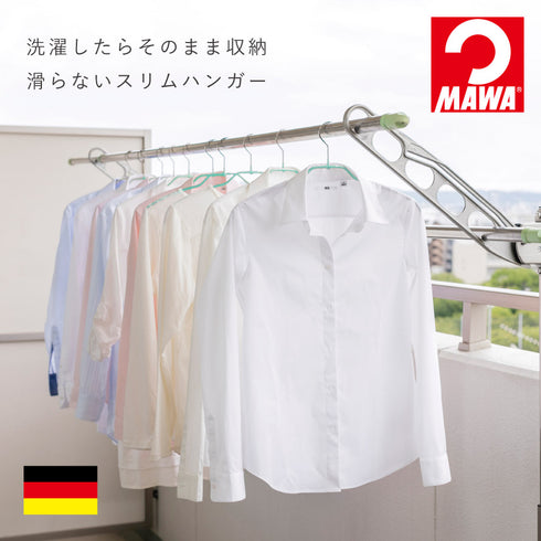 マワ ランドリーハンガー Air ラウンド ショート 10本組.|s1