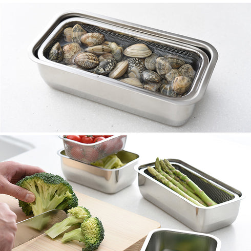 お料理はかどる角バット・角ザルセット 1/3サイズ.|s5