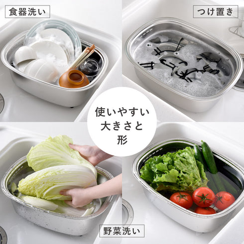 脚付ステン洗い桶(袋入れ).|s6