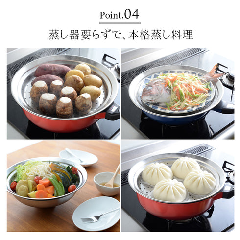 のせるだけで簡単蒸し器 24-26cm.|s6
