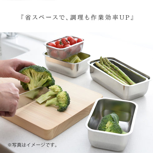 お料理はかどる脚付き角ザル1/3サイズ.|s6
