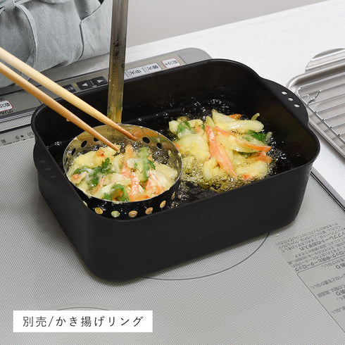 天ぷら鍋角型ワイド アミ・フタ付.|s13
