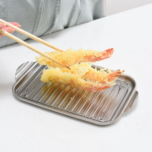 天ぷら鍋角型ワイド アミ・フタ付.|s14