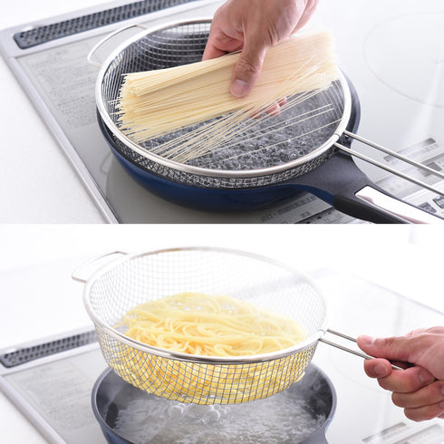 逸品物創 絶妙メッシュの水切りしやすい手付きザル.|s4