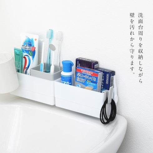 洗面台水ハネカバー&小物収納ラック.|s5