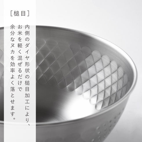 逸品物創 ステンレス米研ぎボウル18cm.|s3