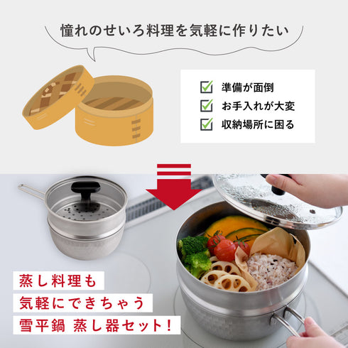 雪平鍋 蒸し器3点セット 18cm.|s2