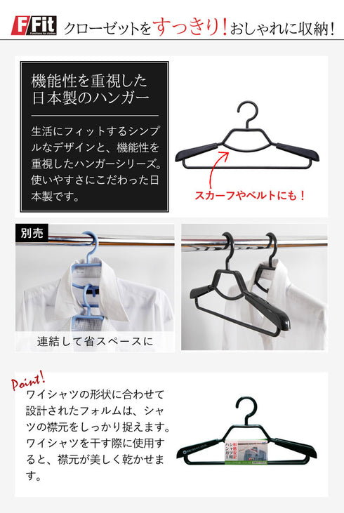 エフフィット 形態安定シャツ用ハンガー 20本組.|s2