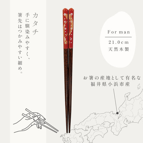 21.0cm 若狭塗箸 桜浪漫.|s6