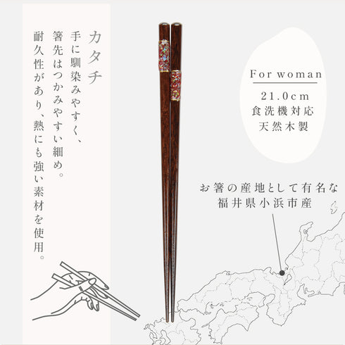 21.0cm 洗浄機対応箸 若狭塗箸 淡雪.|s6