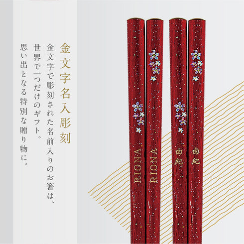 22.5cm 若狭塗箸 舞桜 朱.|s2