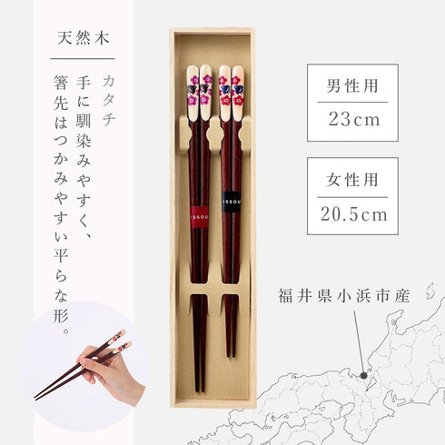 吉兆 夫婦箸 梅と千鳥.|s9