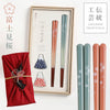 桐箱箸置付夫婦箸 富士見桜 .|m2