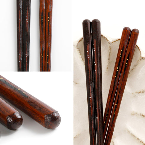 夫婦箸 木肌 一雫.|s9