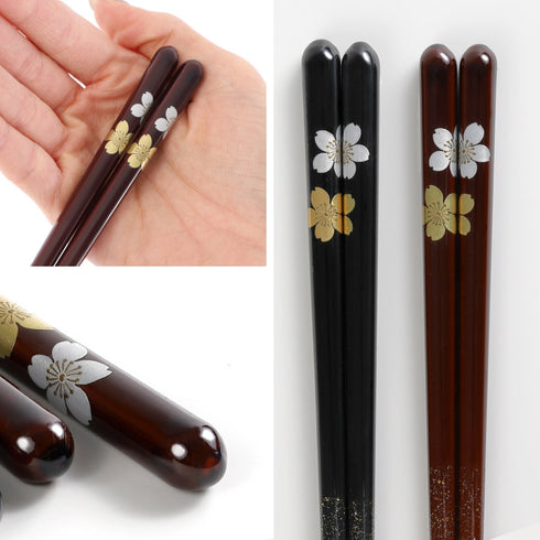 夫婦箸 金銀桜.|s10