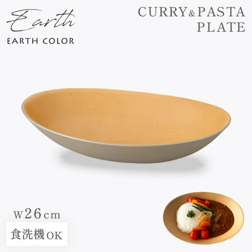 アースカラー 抗菌カレーパスタ皿