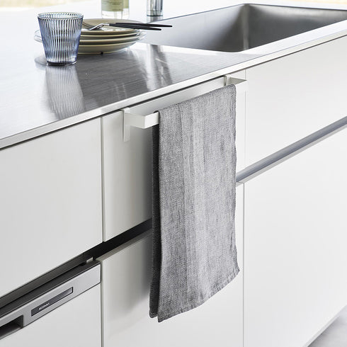 滑り落ち防止キッチンタオルハンガーバー プレート ワイド ホワイト.|s7