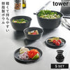 傾けて混ぜやすい調理ボウル 5点セット 電子レンジ対応 タワー