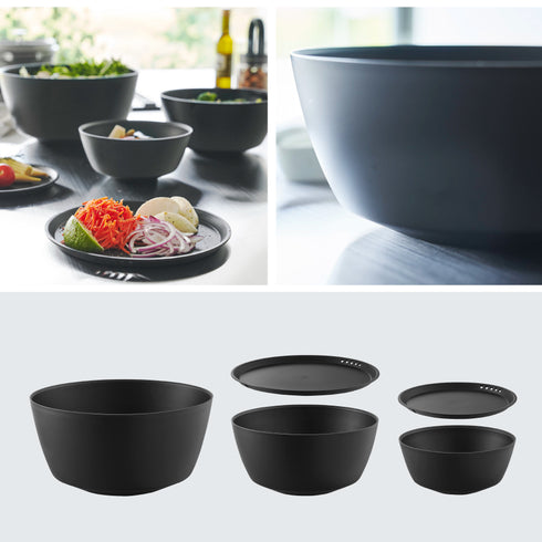 傾けて混ぜやすい調理ボウル 5点セット 電子レンジ対応 タワー.|s12