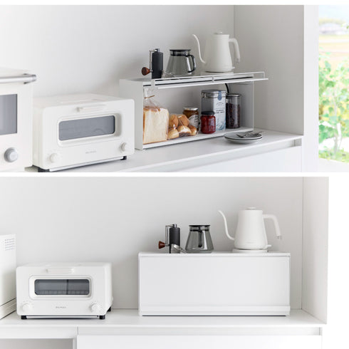 前が開くキッチンカウンター上収納ラック D15 タワー.|s9