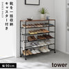 天板付きシューズラック タワー 5段 キャスター付 W90