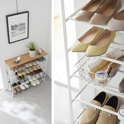 天板付きシューズラック タワー 5段 キャスター付 W90.|s8