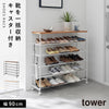 天板付きシューズラック タワー tower 5段 キャスター付 W90.|m2