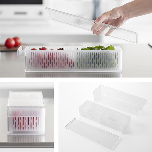 冷蔵庫中ザルボウル タワー 蓋&仕切り付き.|s9