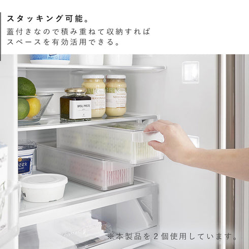 冷蔵庫中ザルボウル タワー 蓋&仕切り付き.|s6