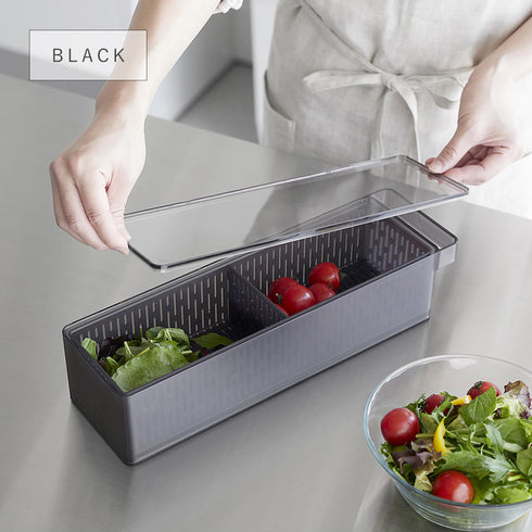 冷蔵庫中ザルボウル タワー 蓋&仕切り付き.|s10