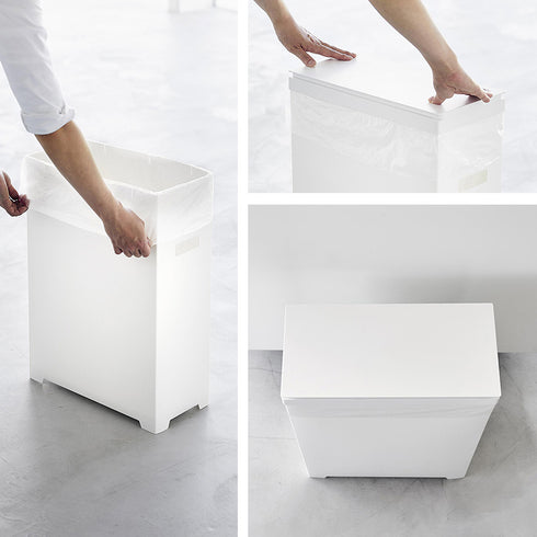 スリム蓋付きゴミ箱 タワー 横開きタイプ.|s9