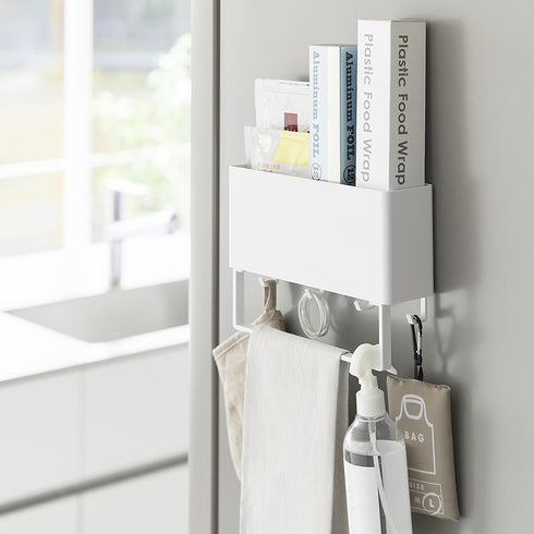 マグネットストレージボックスワイド プレート タオルバー付き ホワイト.|s8