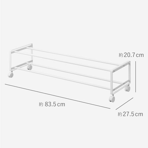 引き出せるキャスター付きシューズラック タワー 2段.|s11