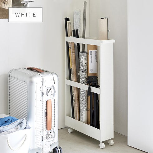 キャスター付き 長物収納スリムワゴン タワー.|s9