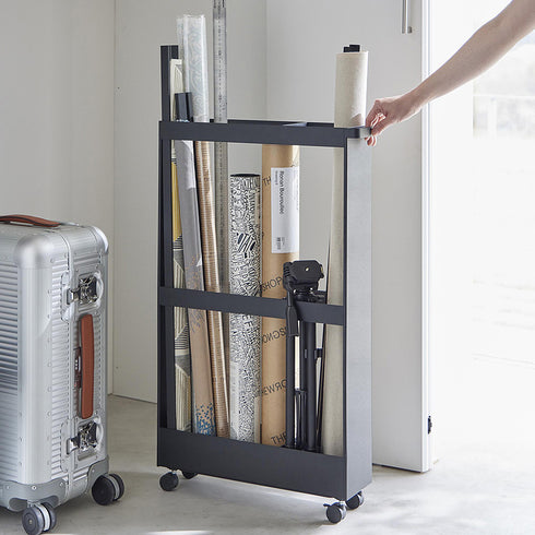 キャスター付き 長物収納スリムワゴン タワー.|s13