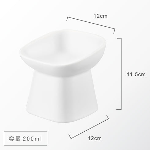 食べやすい高さ陶器ペットフードボウル ヌークス 斜めトール.|s9