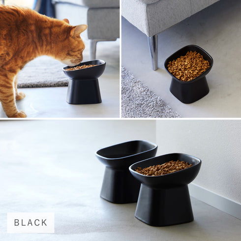 食べやすい高さ陶器ペットフードボウル タワー 斜めトール.|s8