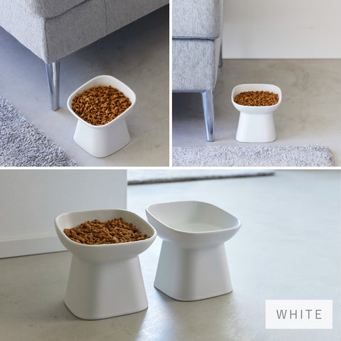 食べやすい高さ陶器ペットフードボウル タワー 斜めトール.|s7