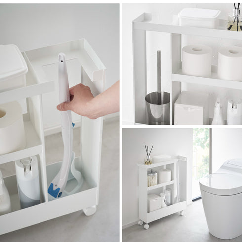 キャスター付きトイレスリムワゴン 2段 タワー.|s9