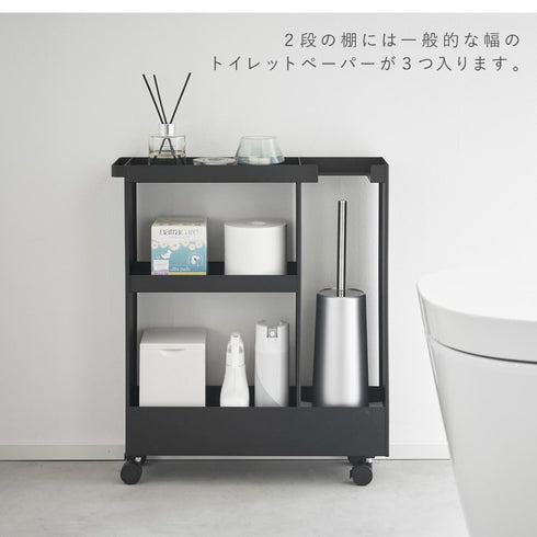 キャスター付きトイレスリムワゴン 2段 タワー.|s4