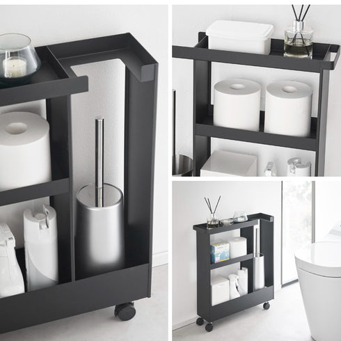 キャスター付きトイレスリムワゴン 2段 タワー.|s11