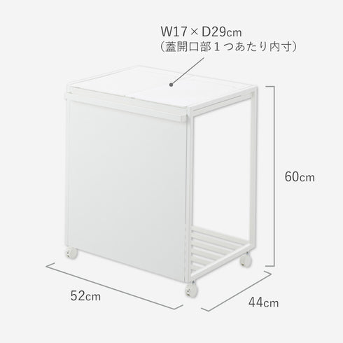 蓋付き目隠し分別ダストワゴン タワー45L 2分別.|s19