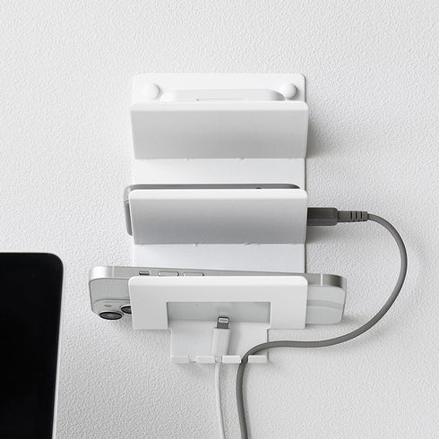 ウォールモバイル充電&収納ラック タワー 3段 石こうボード壁対応.|s11