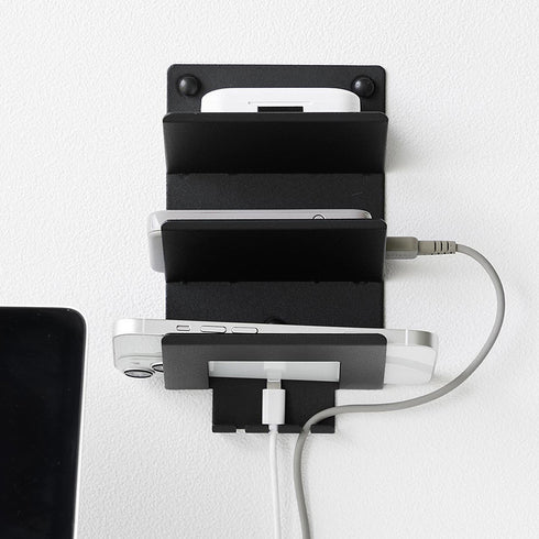 ウォールモバイル充電&収納ラック タワー 3段 石こうボード壁対応.|s14