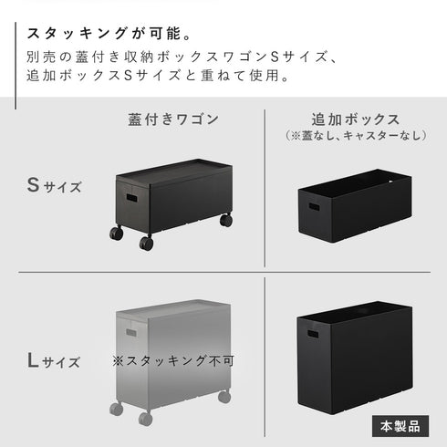蓋付き収納ボックスワゴン用追加ボックス タワー L.|s4