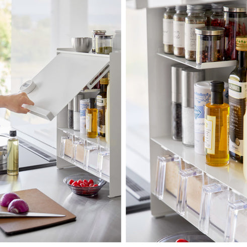 前が開く 隠せる調味料ラック タワー.|s10