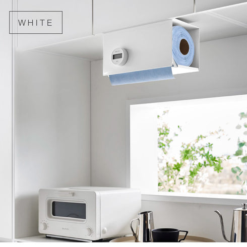 片手でカット戸棚下キッチンペーパーホルダー タワー カバー付き L.|s7