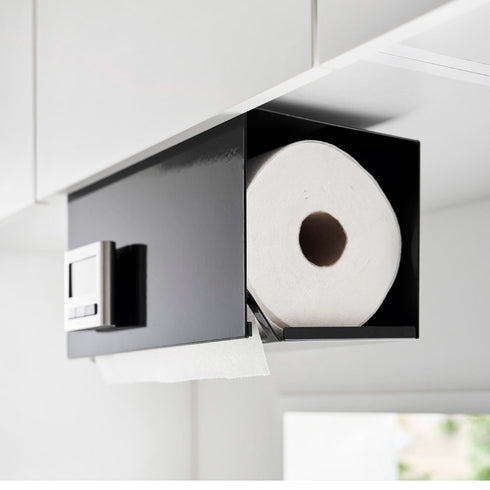 片手でカット戸棚下キッチンペーパーホルダー タワー カバー付き L.|s11