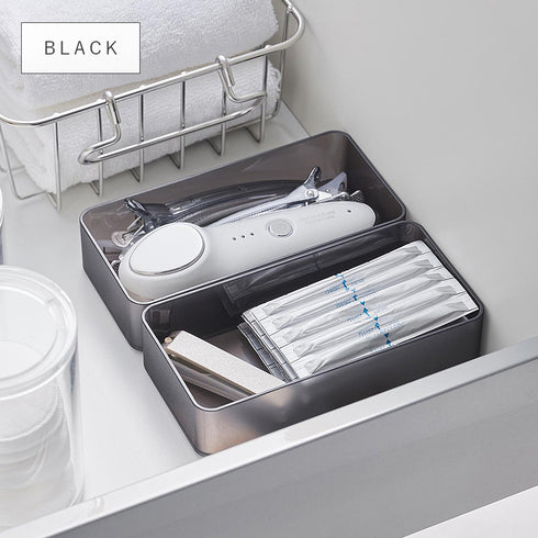 底がクリア 縦横重ねられる引き出し整理収納ケース タワー M 2個組.|s12