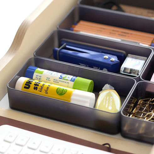 底がクリア 縦横重ねられる引き出し整理収納ケース タワー M 2個組.|s13